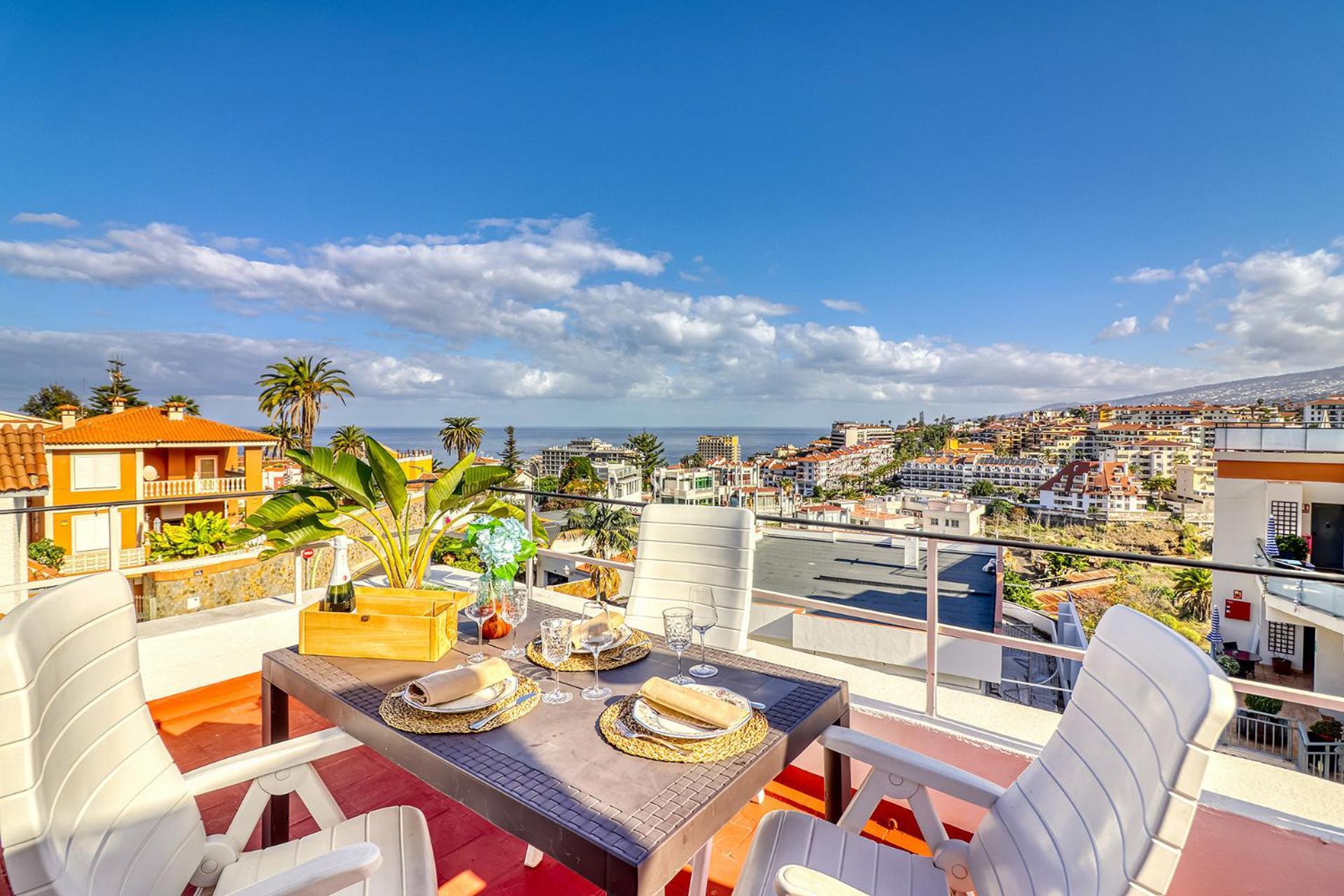 Spacious Penthouse With King-size Bed, Huge Terrace, Ocean & Teide View Apartamento